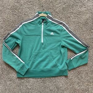 Adidas Women's Green Half-Zip Sweatshirt